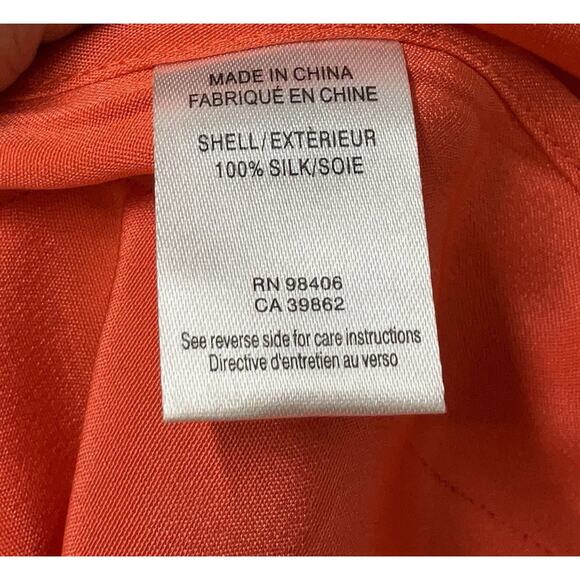 THEORY Coral Shift Mini Dress Lightweight Flowy Size 6 - Picture 5 of 5